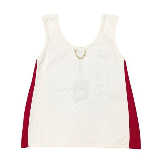 Louis Vuitton Tank Top Monogram Chain Rw221b OJ6 Fmkw73 XL Size White Red Louis - Picture 1 of 9